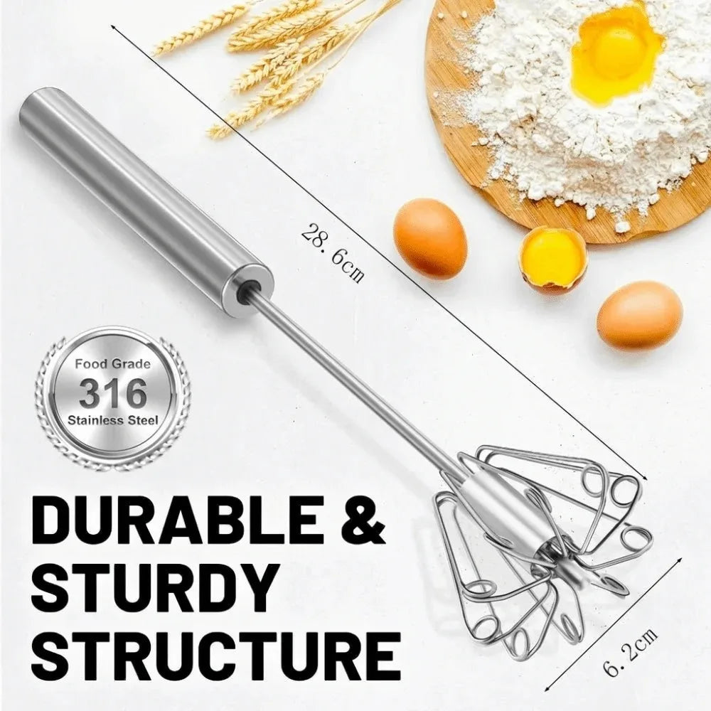 4‑Speed Manual Hand Mixer, Battery‑Free Handheld Whisk for Batter, Sauces, Eggs & Baby Food, Kitchen Tool for Baking & Cooking