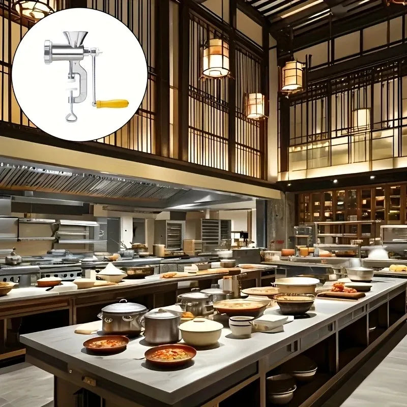 ZNLYRION Manual Meat Grinder Stainless Steel Hand Crank Mincer Sausage Stuffer Machine Table Clamp Design Household Kitchen Tool for Mincing Meat Vegetables Making Sausage