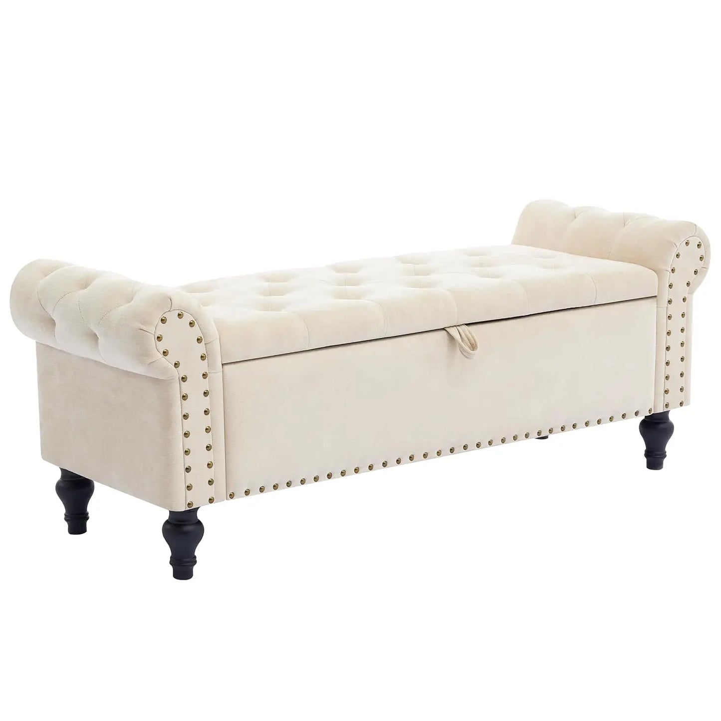 51" Storage Ottoman Bench, End of Bed Bench for Bedroom, Storage Ottomans for Foot of Bed, Chenille Upholstered, Customized