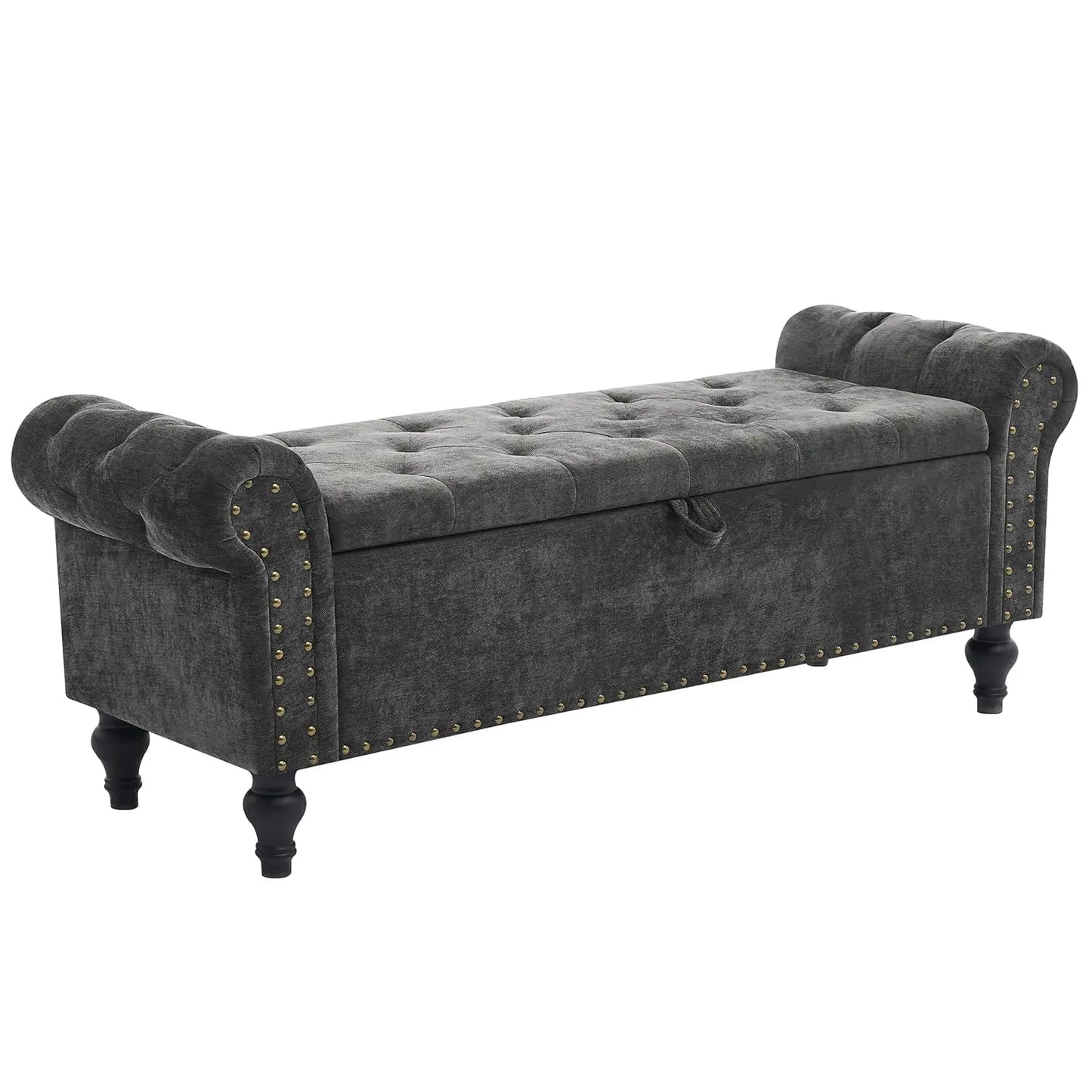 51" Storage Ottoman Bench, End of Bed Bench for Bedroom, Storage Ottomans for Foot of Bed, Chenille Upholstered, Customized