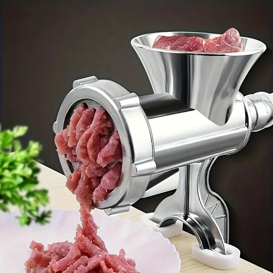 ZNLYRION Manual Meat Grinder Stainless Steel Hand Crank Mincer Sausage Stuffer Machine Table Clamp Design Household Kitchen Tool for Mincing Meat Vegetables Making Sausage