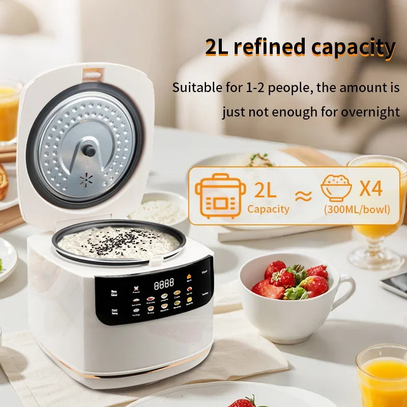 MultiCooker Electric Rice Cooker 110V 220V Non-Stick Pot 1-3 People Mini Cooking Machine Steamed Smart Rice Cooker Kitchen 2L